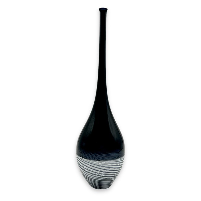 ADA - BLACK Murano glass vase with long neck