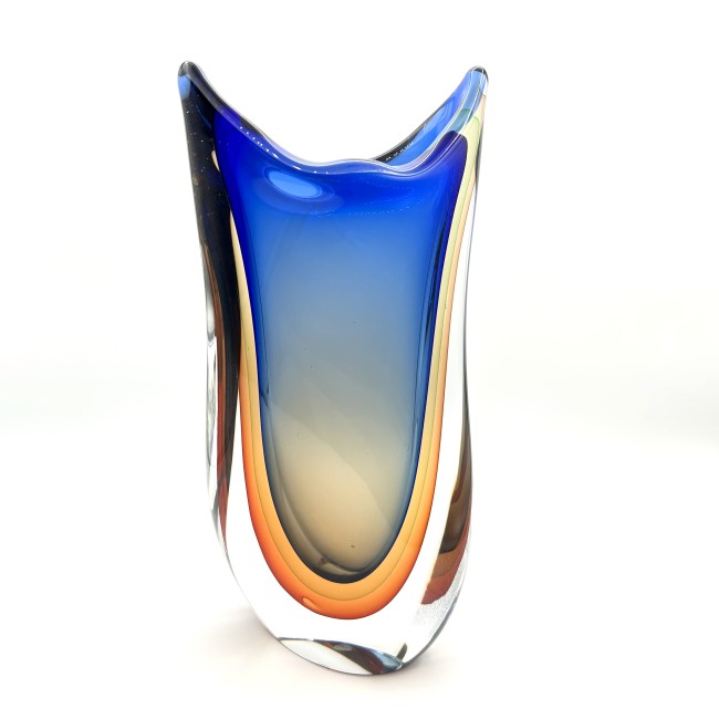 ALBA - Blue and orange multicolored decorative vase
