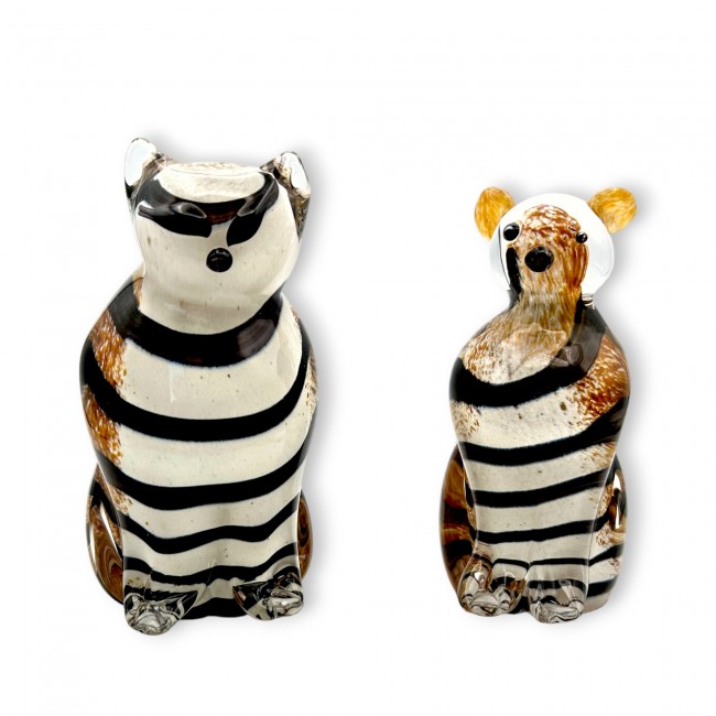 AMAYA - Pair of Jappo style bears in Murano glass