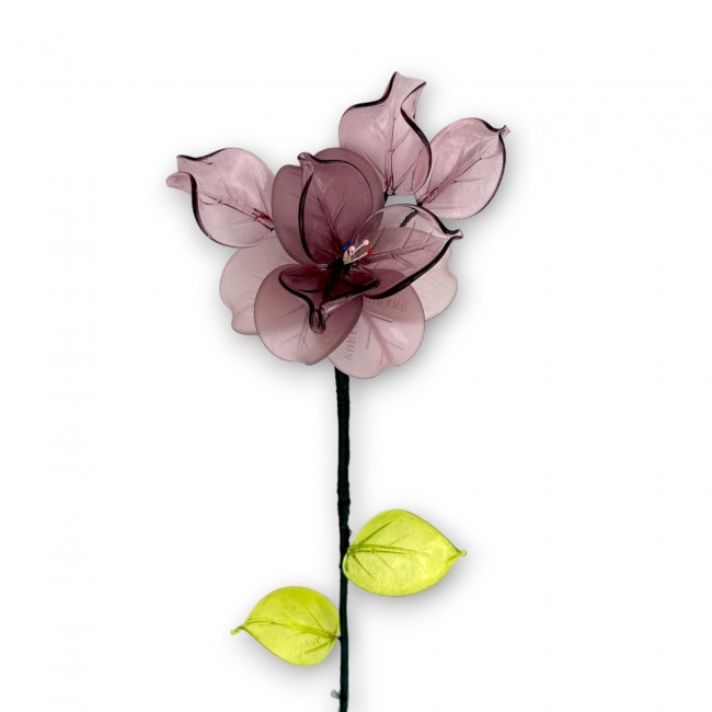 AMETHYST ORCHID - Long-stemmed flower in Murano glass. Elegant gift