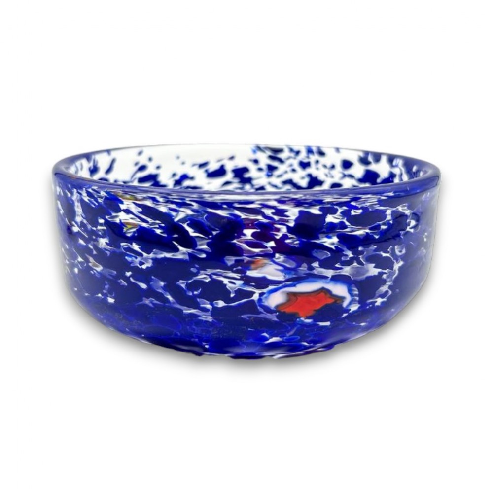 ARLECCHINO - BLUE Murano glass bowl with Murrine