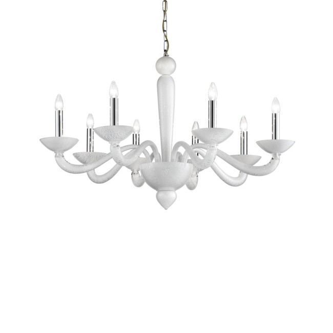 BARK & WHITE - Chandelier with silver leaf