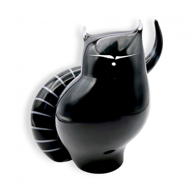 DAIKI - BLACK cat in Murano glass for furnishings