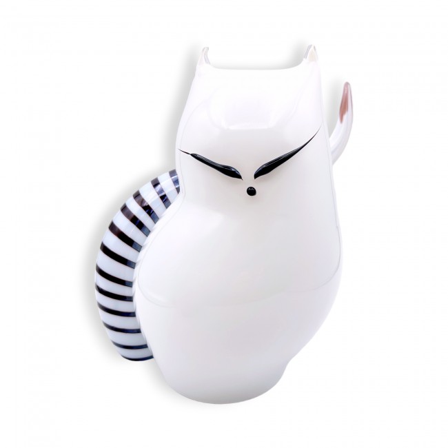 DAIKI - WHITE cat in Murano glass for furnishings