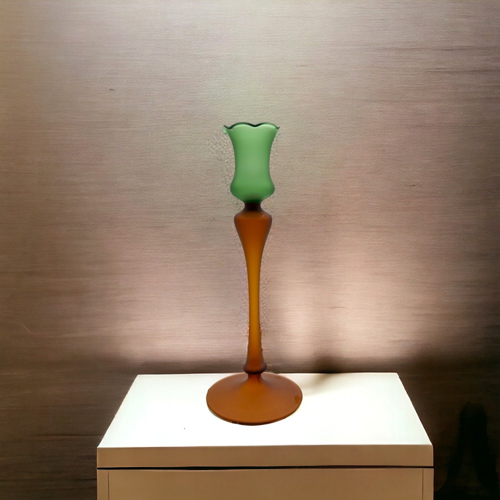 DALIA - Modern candle holder in SATIN Murano glass
