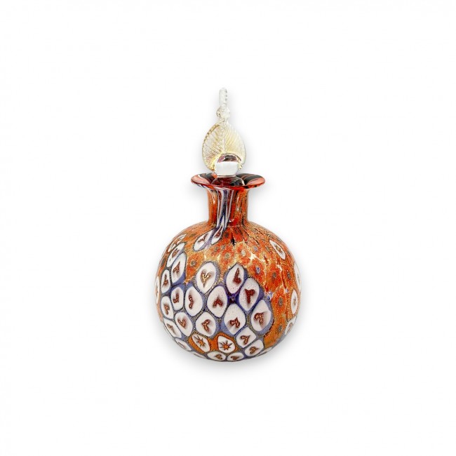 GINGER - Murano glass perfume bottle with Murrine and gold leaf