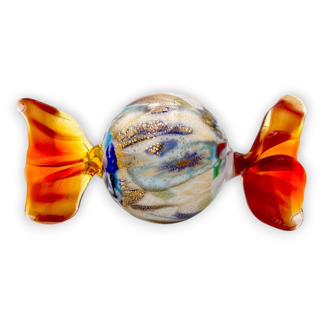 GIOVE - Candy with MURRINE, decorated with gold leaf in Murano glass