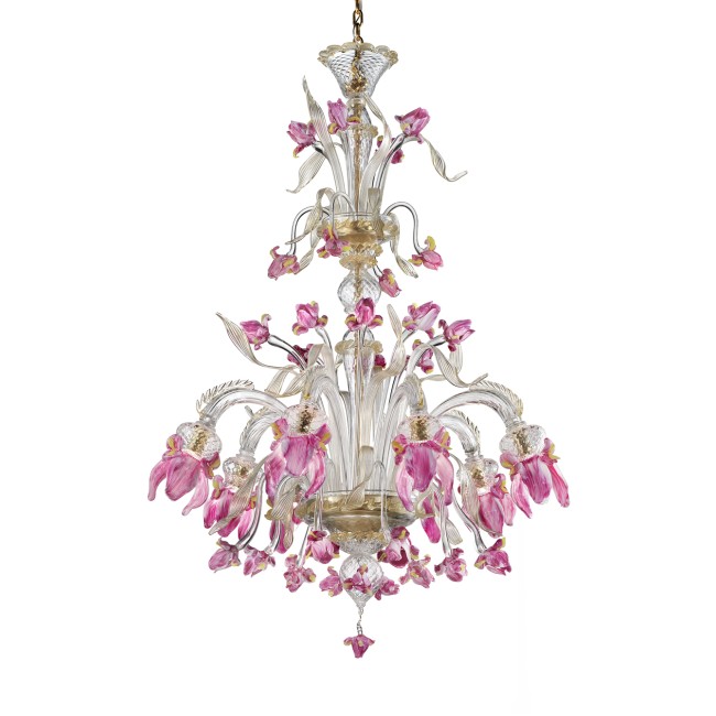 IRIS - Polychrome chandelier with multicolored flowers