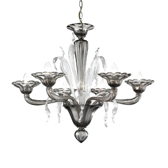 JOSE' - Chandelier with Smoked Gray leaves