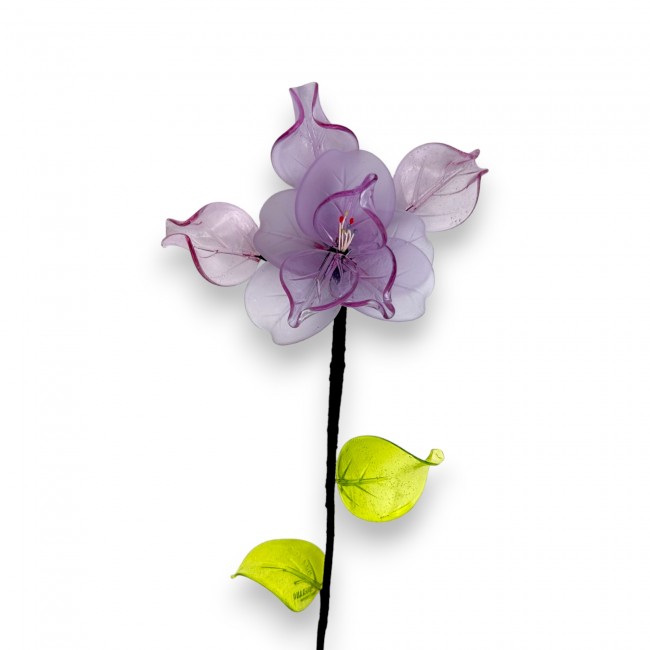 LILAC ORCHID - Long-stemmed flower in Murano glass. Elegant gift