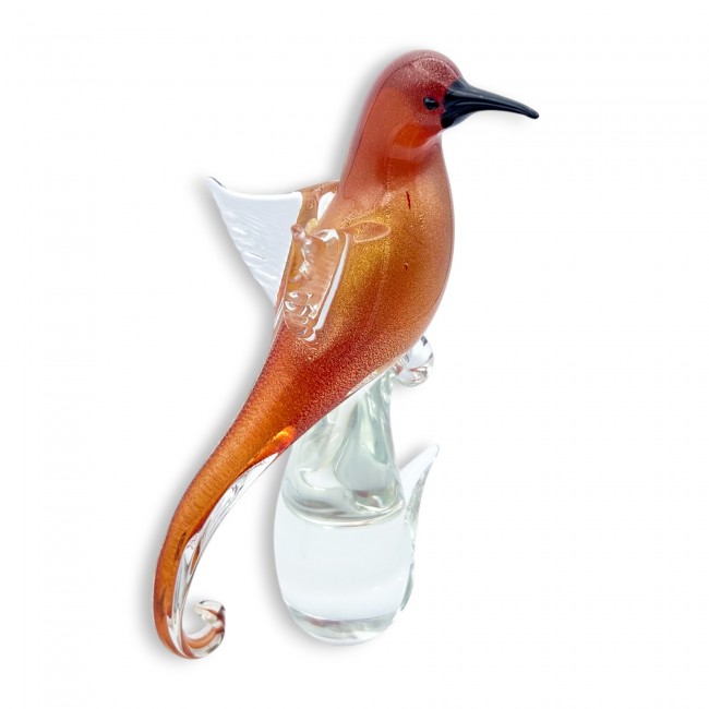 LORE - Hummingbird in Murano glass decorated with GOLD leaf