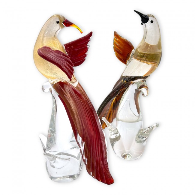 LORE - Pair of Hummingbirds - Artistic glass sculptures