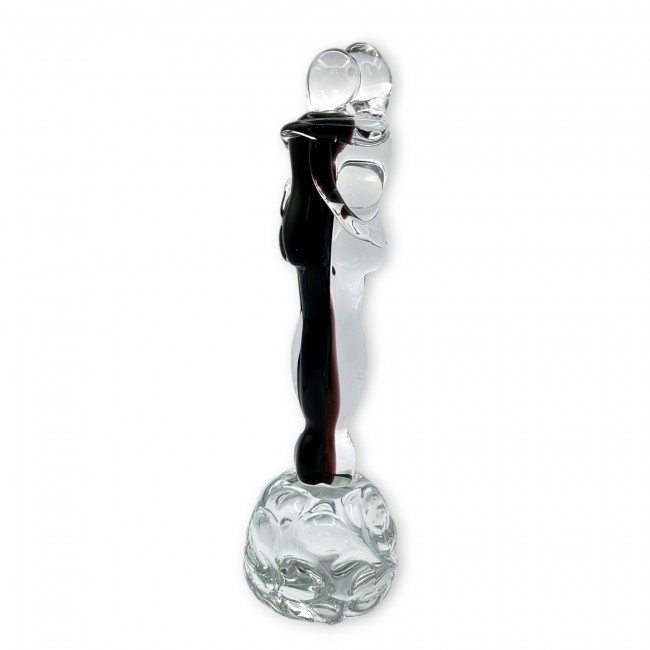 LOVE - Modern statue "The embraced" black and crystal