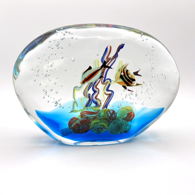 MEDITERRANEO - Modern aquarium with colorful fish in Murano Glass