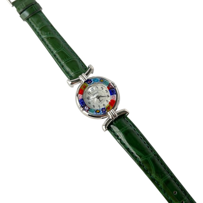 MISS - DARK GREEN strap watch with MURRINE