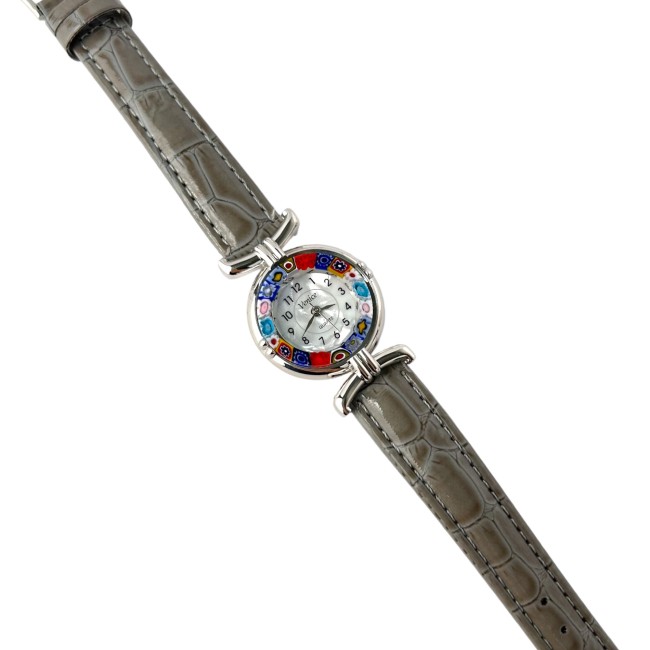 MISS - GREY strap watch decorated with MURRINE