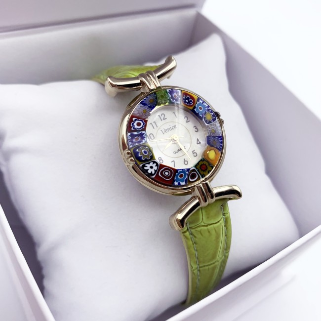 MISS - Watch with gold dial and Murrine