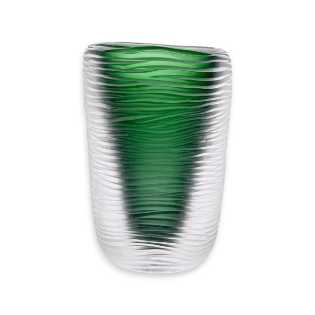 MONTERO - Modern emerald green wrought vase in Murano glass