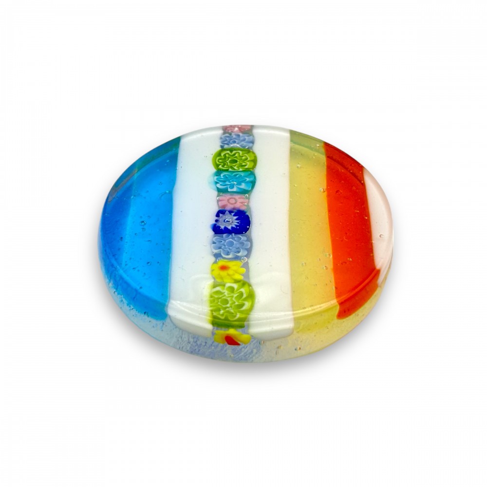 PAPERWEIGHT - Colored Murano glass with Murrine