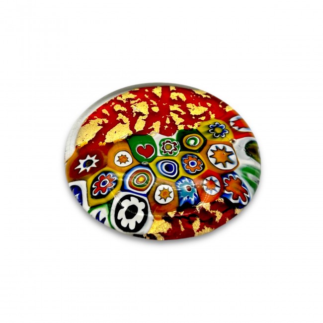 PAPERWEIGHT - Colored with Murrine and GOLD leaf