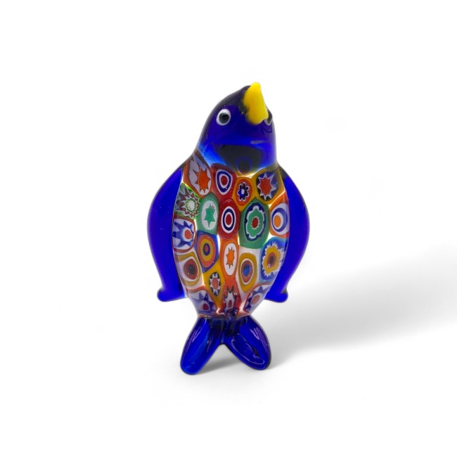 PINGU - Cheerful Penguin in Murano glass with Murrine