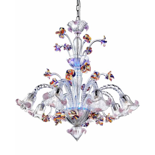 POLICROMO - Polychrome chandelier with multicolored flowers