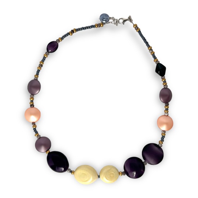 JENNA - Elegant necklace with satin colored pearls