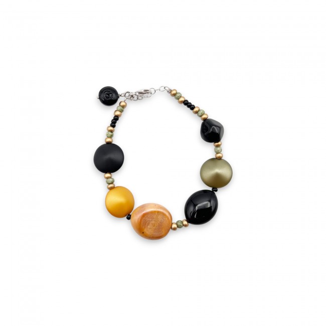 JENNA - Elegant bracelet with satin colored pearls in Murano Glass