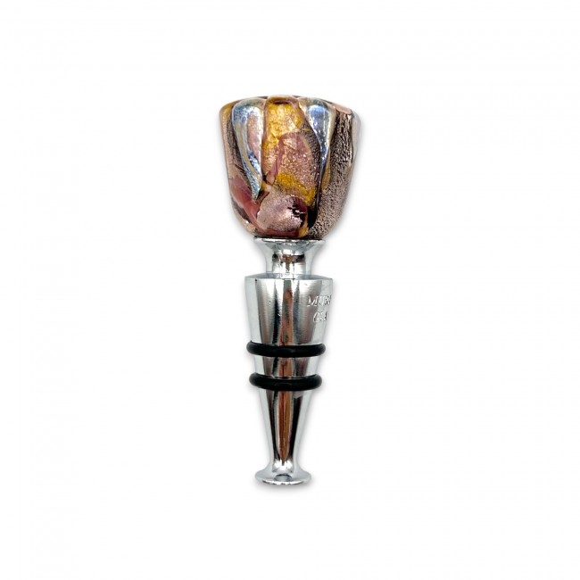 RE SOLE - GOLDPINK bottle stopper in stainless steel in Murano glass