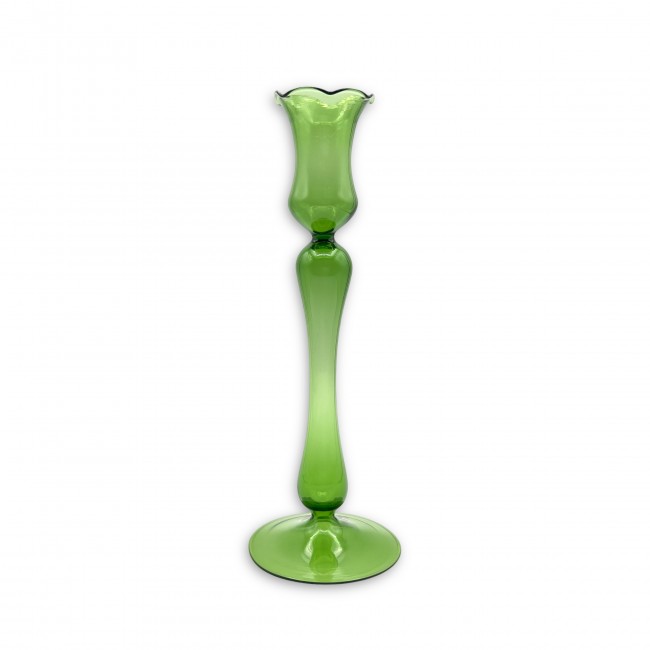 ROSALIA - Modern GREEN candle holder in Murano glass