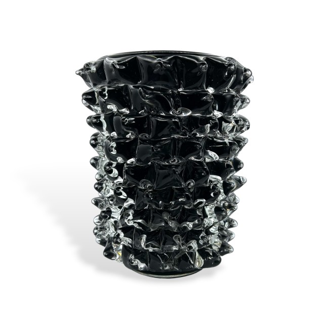 ROSTRATO - Luxury BLACK Vase in Solid glass - H 35 cm