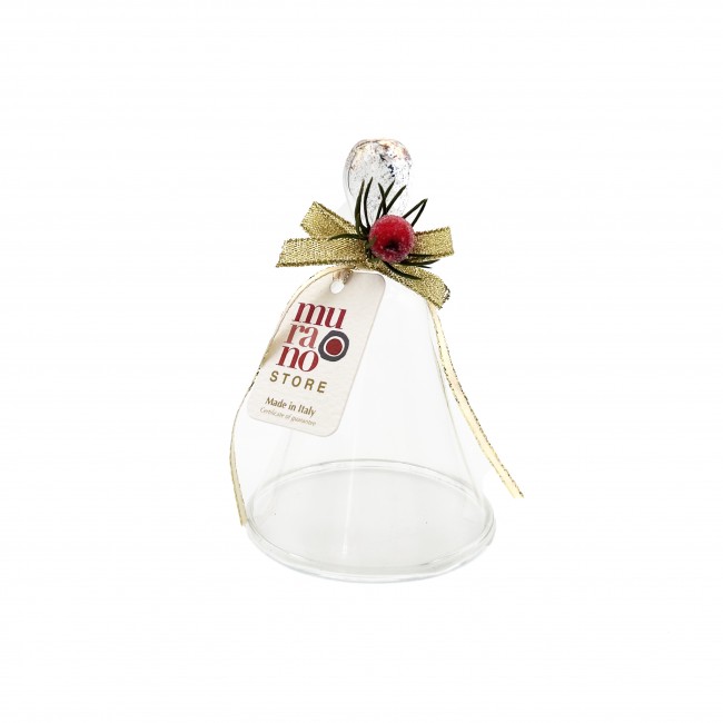 ROSY - Christmas bell decorated with GOLD sheet in Murano glass