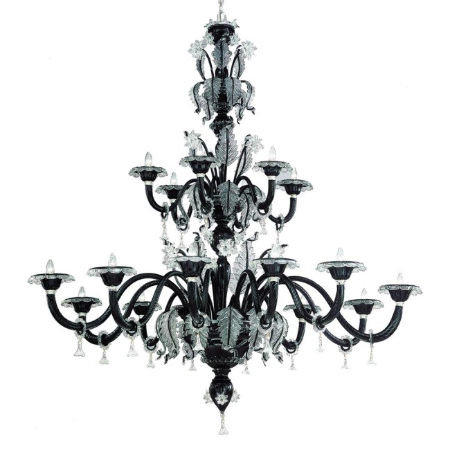 SAN STAE - Black and Red Multi-level Chandelier