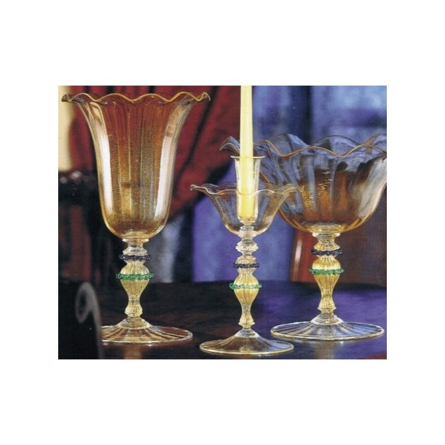 SCALLOPED - Gold Crystal Cups and Vases