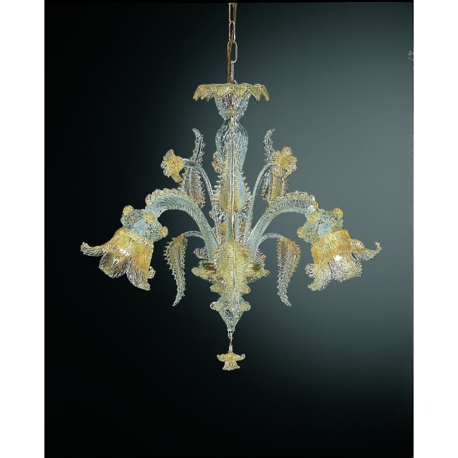 CENTURY - Gold crystal chandelier with 3 lights