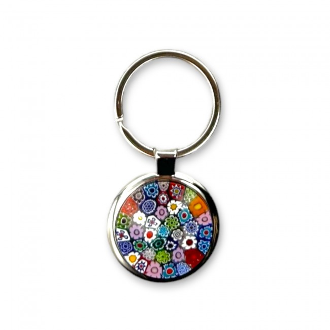 Steel key ring with colored...
