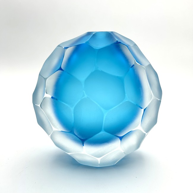 TOLEDO - Sommerso wrought aquamarine design vase