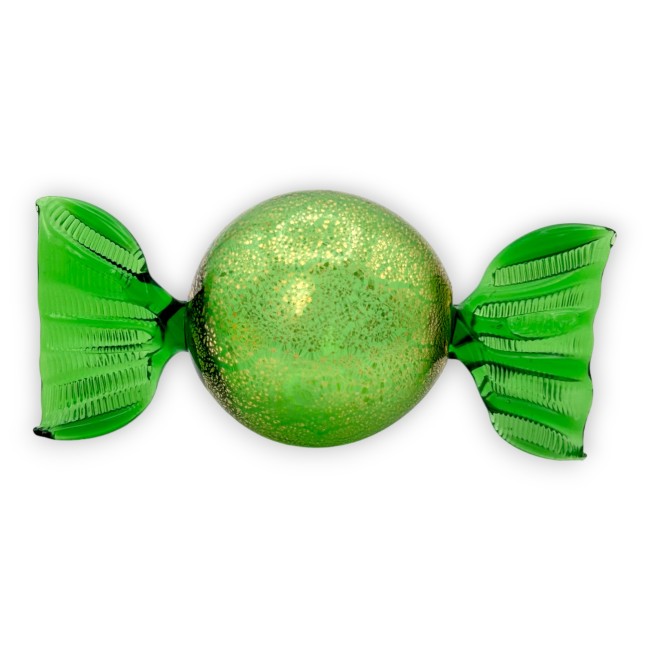 VENUS - LARGE Green candy decorated in Gold Leaf in Murano Glass