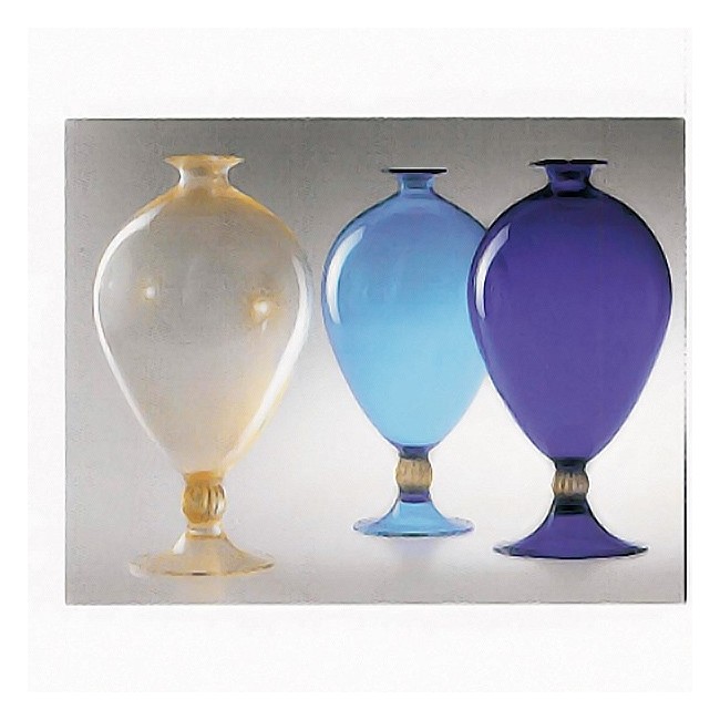 Veronese vases in crystal, aquamarine and blue glass