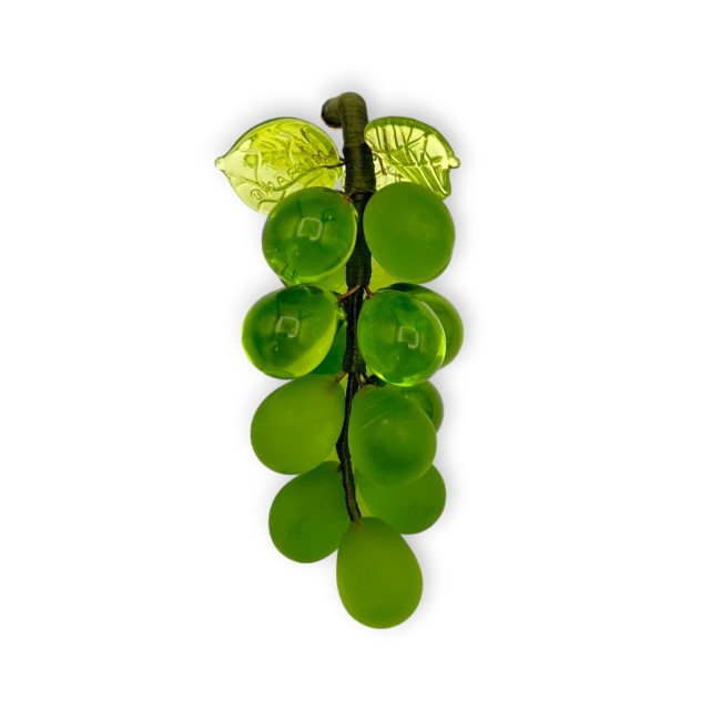 VINEYARD - 14 Grains - Bunch of Grass Green Grapes in satin blown Murano glass