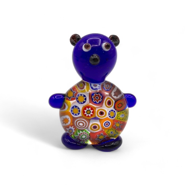 YOGHI - Murano glass little bear with colored Murrine